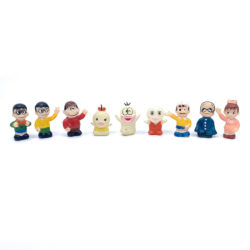 Alternative view of Vintage Bandai 1980s Oba Q Sofubi Finger Puppets