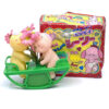 Vintage 1970s Rabbit and Elephant Sofubi wind-up cradle