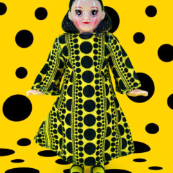 Alternative view of Awesome Toy x Young and Innocent Polka Dot Girl Sofubi limited Yellow (with handmade dress)