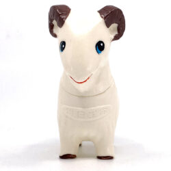 Alternative view of Vintage 1970s Asahi Mutual Life Goat Mascot Sofubi Figure