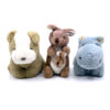 Vintage Dog Kangaroo Hippo Animals plush doll lot