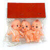 Vintage 1970s bootleg Kewpie mini Sofubi Dolls 3 mini figures pack