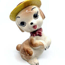 Alternative view of Vintage 1970s Japan Dog Puppy Ceramic Figure