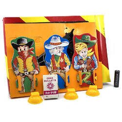 Alternative view of Vintage Japan 1960s Western Cowboy Cork Bullets Shooting Game