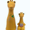 Vintage Japan 1960s cute Giraffe mother and son Sofubi Figures
