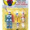 Vintage bootleg METAL ROBOT Pencil Holder figure set