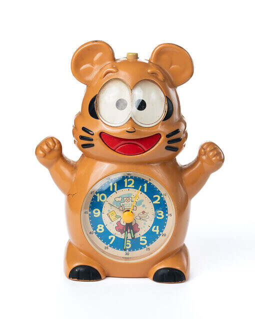 Vintage Japan 80s Shinkenzemi Raccoon Poco Alarm Clock Figure