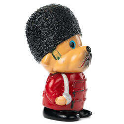 Alternative view of Vintage 1970s Japan Suruga Bank Mascot Dog Royal Guards Sofubi figure