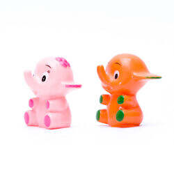 Alternative view of Vintage Japan Mascot SATO Elephant Sofubi Finger Puppet figure