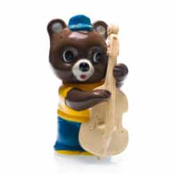Alternative view of Vintage Japan 1970s Taku-chan Cellist Sofubi figure