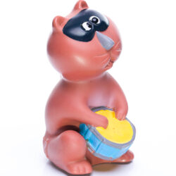 Alternative view of Vintage 1970s Japan Canzone Laboratory - RACCOON Musical instrument Sofubi toy
