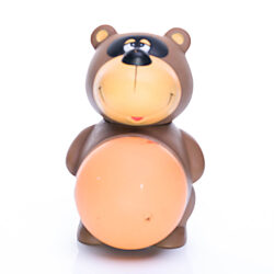 Alternative view of Vintage 1970s Japan Fuji Bank Stretchable Animal Piggy Bank - Raccoon Sofubi